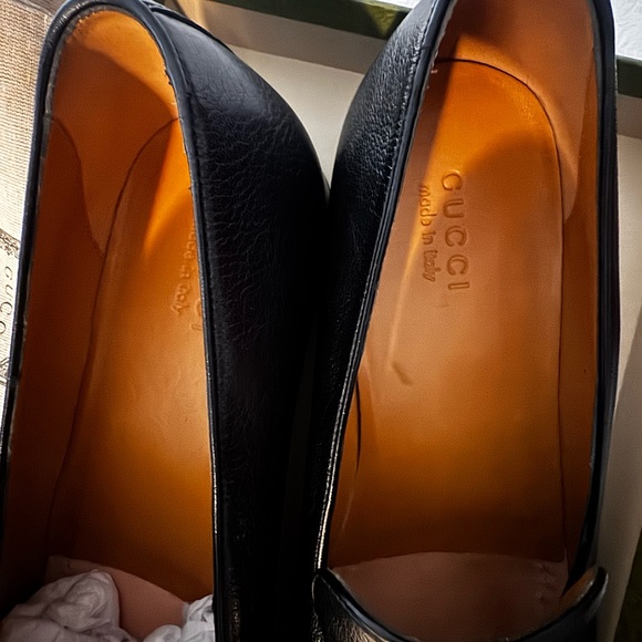 Gucci Black Leather Horsebit Loafers